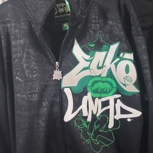 Echo Black and Green Graphic Jacket